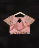 Raw mango silk saree in a beautiful violet and baby pink combo