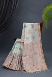 A pure Handloom saree in a lovely pastel shade