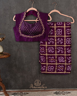 Purple Bandini Gharchola Saree