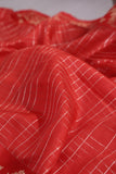Elegant Raw Mango Pattu saree in a stunning red and white combo