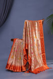 A beautiful Paithani inspired Georgette saree - Orange