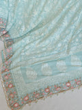 Chikankari georgette saree in blue