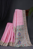 Gadwal Paithani saree in lovely baby pink