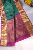 Emerald Green Kanjeevaram Saree - With full sleeves blouse