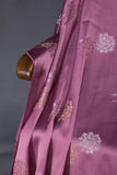 Mashru crepe silk saree in pink