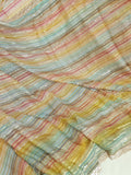 Multi colored striped sequins Georgette saree