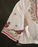 Off white blouse with beautifully designed Patola-inspired embroidery