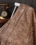 Organza saree in light brown with all over thread embroidery (Copy)