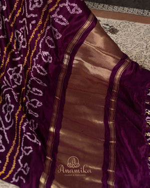 Purple Bandini Gharchola Saree
