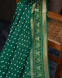 A beautiful green saree - Bandini Crepe with Patola