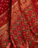 A beautiful red saree - Bandini Crepe with Patola