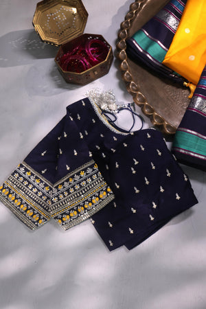 Kanjeevaram saree in a stunning shade of yellow and black