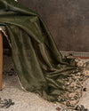 Dark Green Chanderi Tissue saree