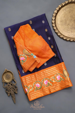 Breath taking Gadwal Pattu saree with tanjore painting border