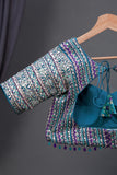 Designer Georgette Saree in hues of blue, green and purple