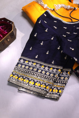 Kanjeevaram saree in a stunning shade of yellow and black