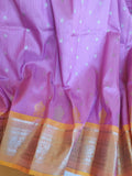 Unique lavender and yellow Venkatagiri Pattu saree