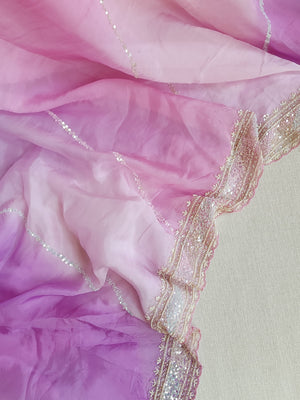 Lilac Love - pretty Georgette saree in a lovely lilac hue