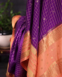Mysore crepe silk saree in a lovely color combo of purple and peach