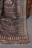 Black Georgette saree with full sleeves blouse
