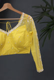 Yellow organza saree - cocktail Edit