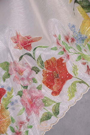 Chiffon Georgette saree with beautiful florals