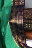 Gorgeous Mysore Silk Saree in green with  a contrast blue border