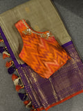 Gadwal Big Border saree in a unique color combo