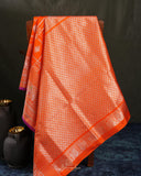 Venkatagiri Pattu saree in bright orange