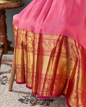 Gadwal Kanchi saree in a lovely pink and wine combo