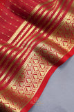 Classic red and regal gold mysore crepe silk saree