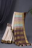 Mysore crepe silk saree in pretty pastels