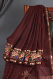 Soft Tusser Silk saree in most trending brown color