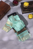 Kanjeevaram in black and sea green combination