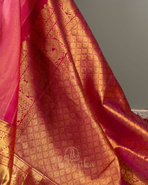 Gadwal Kanchi saree in a lovely pink and wine combo