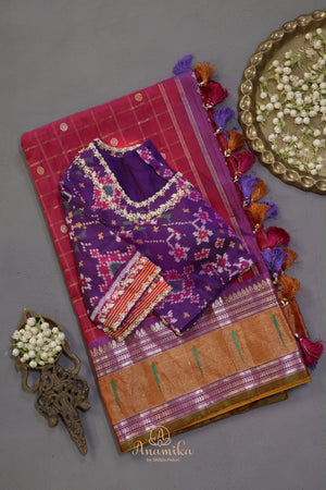 Gadwal saree with patola border and blouse