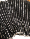Falling organza saree in black with all over sequins work