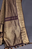 Kanjeevaram saree in the most trending color - dark brown
