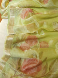 Pure tissue saree with hand painted floral appliq work
