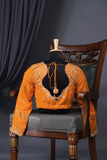 Mysore crepe silk saree in a lovely brown and light orange combo