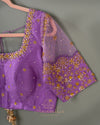 Lovely pastel yellow and lavender kanjeevaram saree