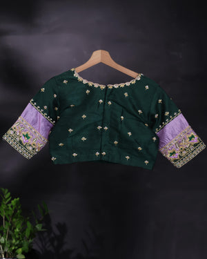 Gadwal kanchi saree in a beautiful lavender and emerald green combo