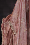 Onion pink organza tissue saree