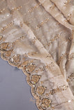 Stunning cocktail saree in champagne gold color
