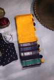 Kanjeevaram saree in a stunning shade of yellow and black
