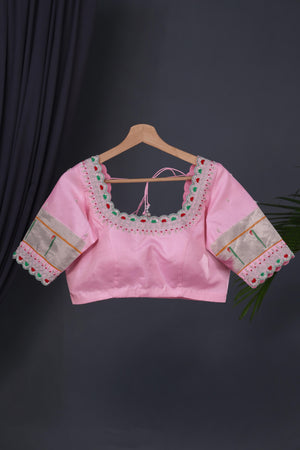 Gadwal Paithani saree in lovely baby pink