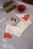 Elegant Raw Mango Pattu saree in a stunning red and white combo