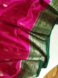 Majenta and Green Dupion Pattu saree