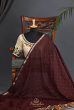 Soft Tusser Silk saree in most trending brown color