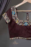 Timeless Ikkat patola elegance in rich chocolate brown